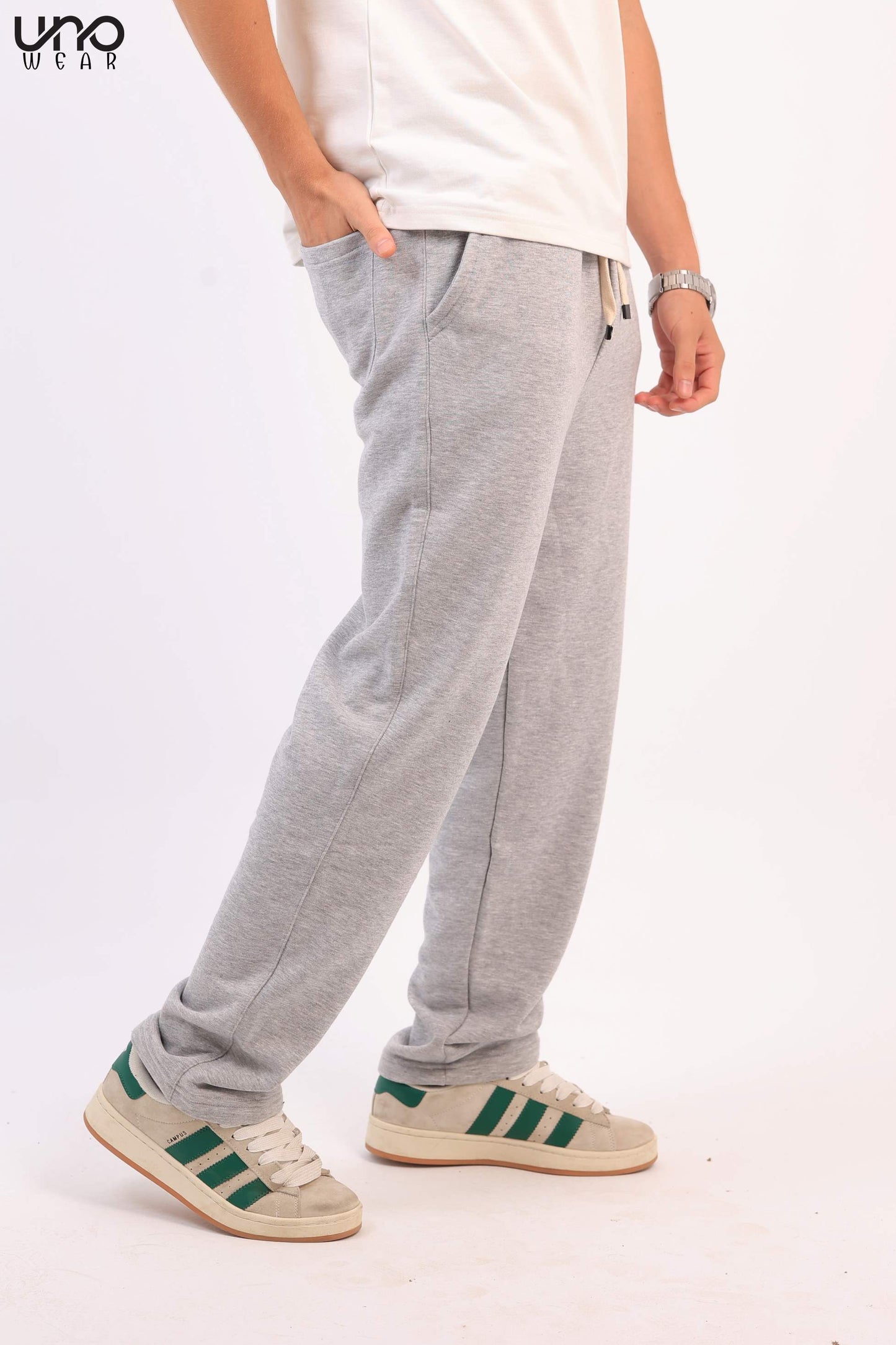 Gray Straight Sweatpants
