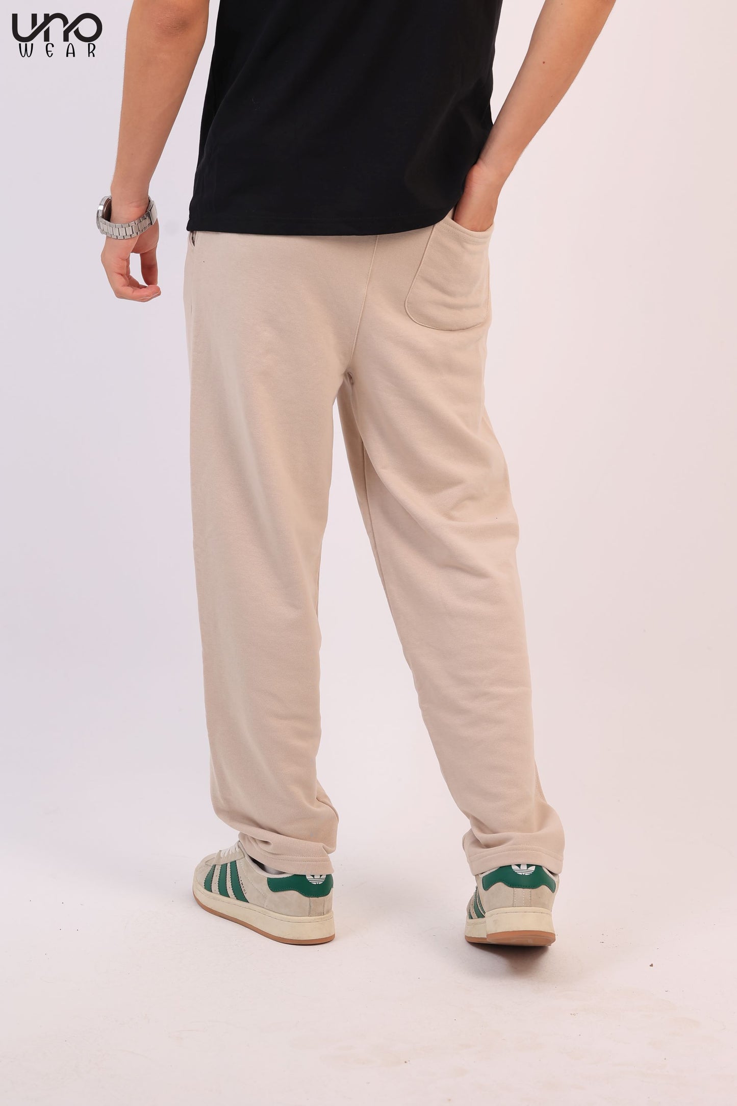 Beige Straight Sweatpants