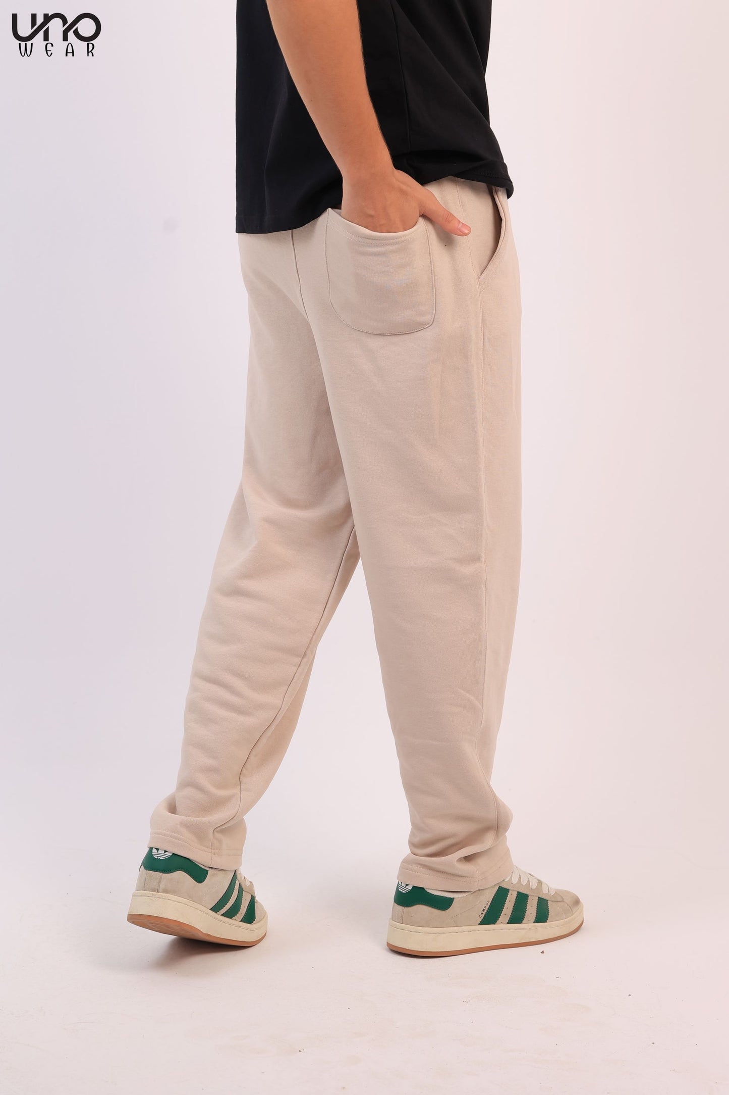 Beige Straight Sweatpants
