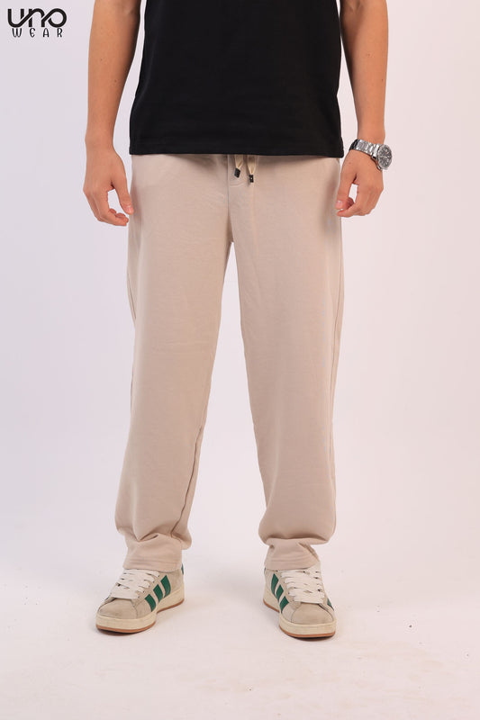 Beige Straight Sweatpants