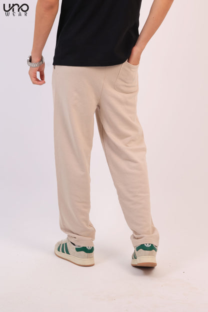 Beige Straight Sweatpants